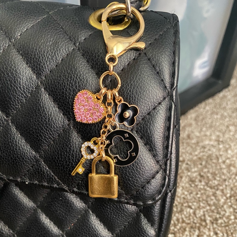 Rhinestone designer purse charm